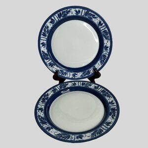 Dansk Ceylon 11" Blue White Dinner Plates Set Of 2